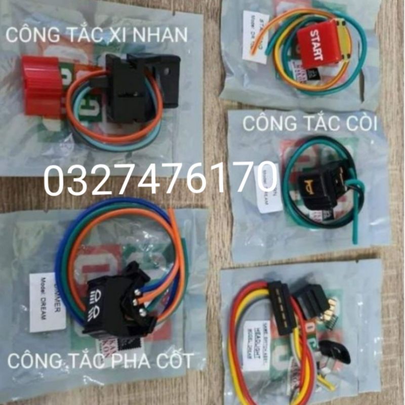 Bộ 5 nút công tắc xe DREAM thái hàng xịn cao cấp