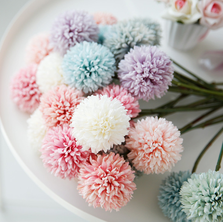 [HCM]Combo 6 cành hoa bồ công anh vải lụa đủ màu - hoa giả trang trí nhà cửa siêu đẹp, Hoa cúc tròn để bàn, trang trí phòng, tiệc, quà tặng 8-3 xinh xắn