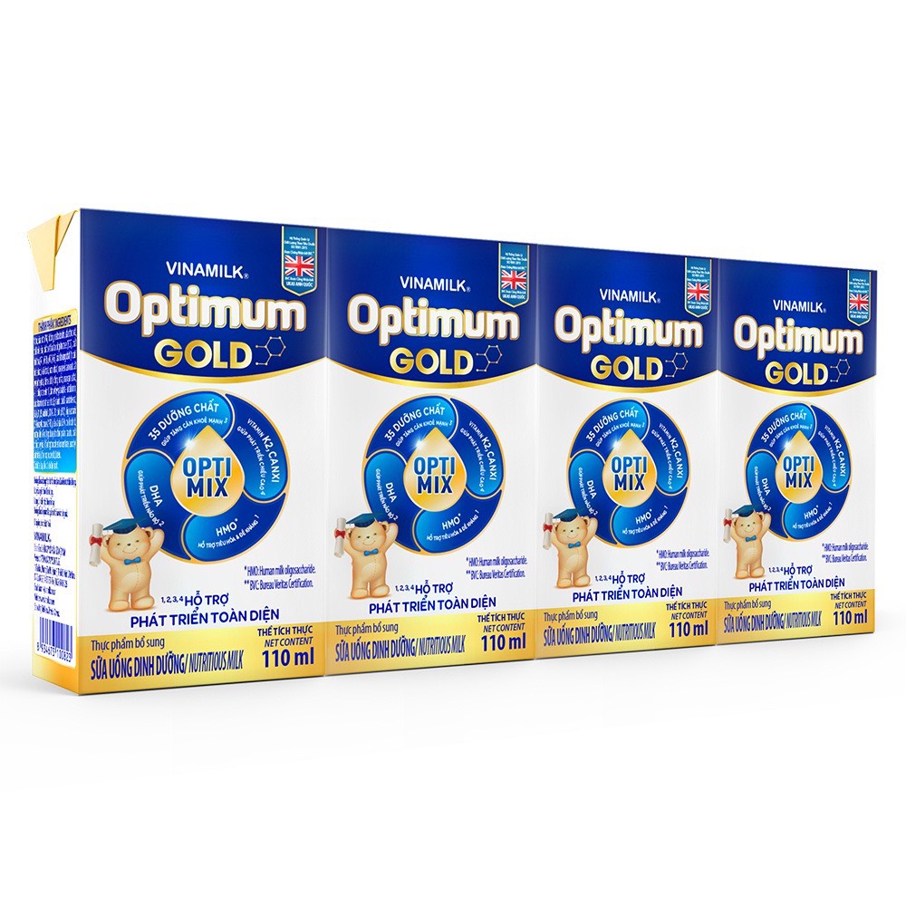 Lốc 4 hộp sữa bột pha sẵn optimum gold 110ml