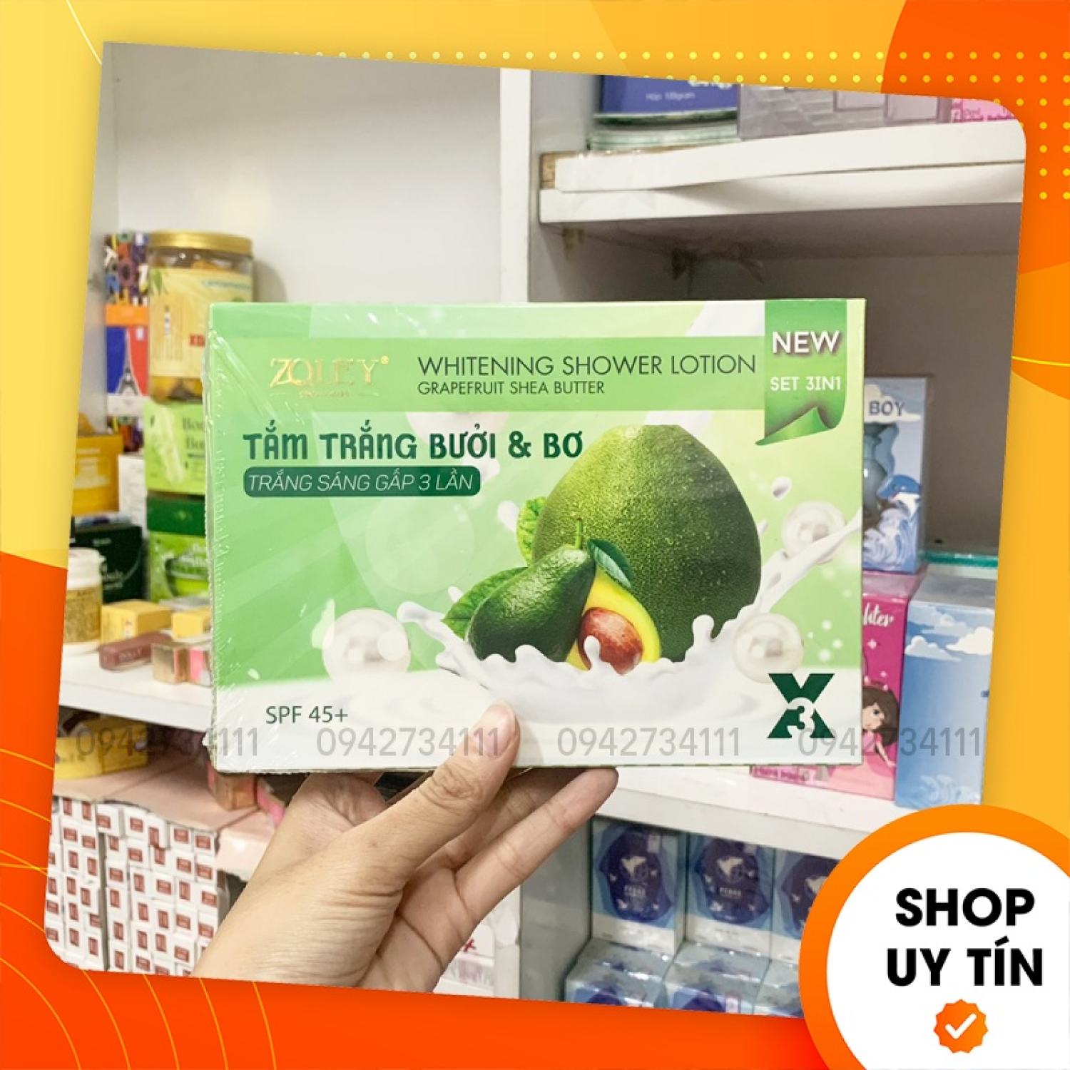 Tắm trắng bưởi bơ zoley 3 in 1 trắng sáng gấp ba lần