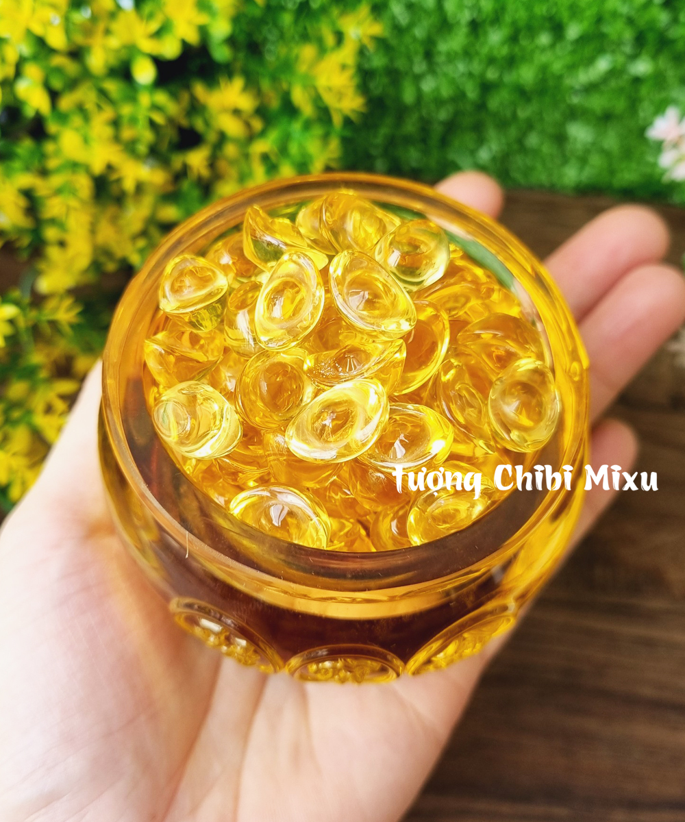 Combo Bát Tụ Bảo size 8cm kèm 100 thỏi vàng size 1.5cm