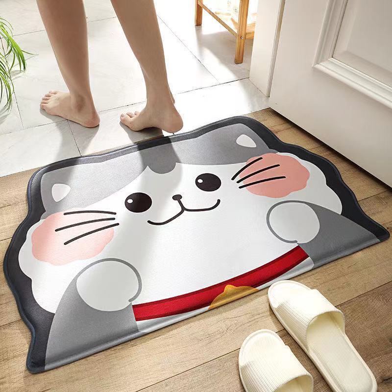 Thảm Lau Chân Nhà Bếp, Nhà Tắm Hình Động Vật  - Thảm Chùi Chân 3D Trải Sàn Nhà Thấm Hút Nước, Chống Trơn Trượt