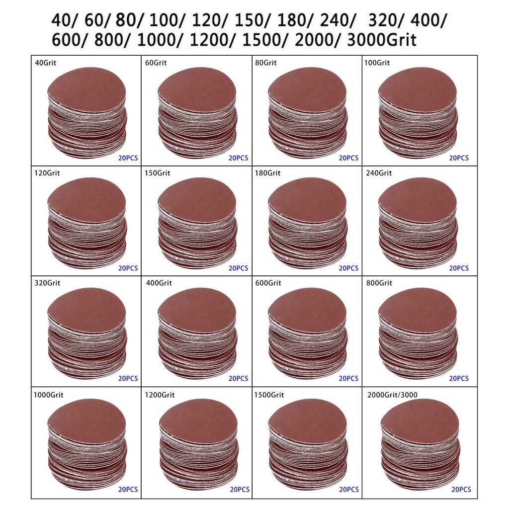 [HCM]Bộ 10 tờ nhám đĩa tròn 5 inches ( 125mm ) 2000 Grit ( Taiwan )