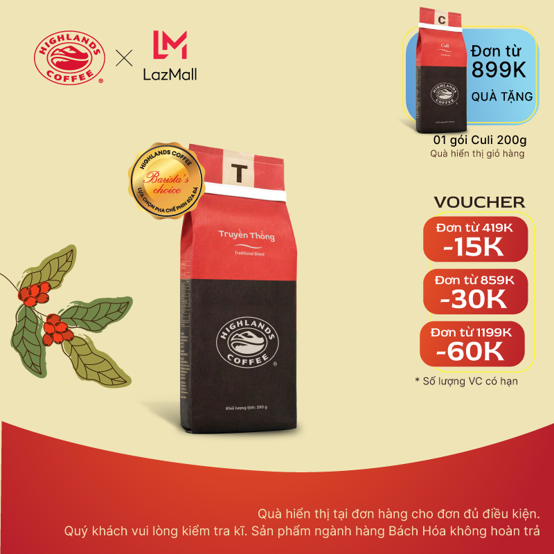 Cà phê rang xay Truyền Thống Highlands Coffee 200g