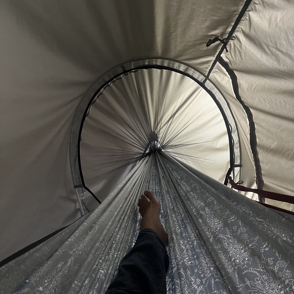 Võng Cao Cấp Chống Nước 2 Người Giường Đôi Dây Cột Dày, Tarp Hammocks 2.4x1.4m