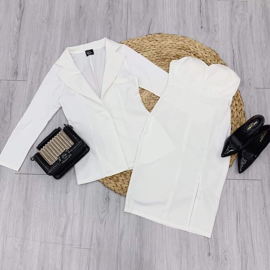 đầm body cúp ngực áo khoác vest
