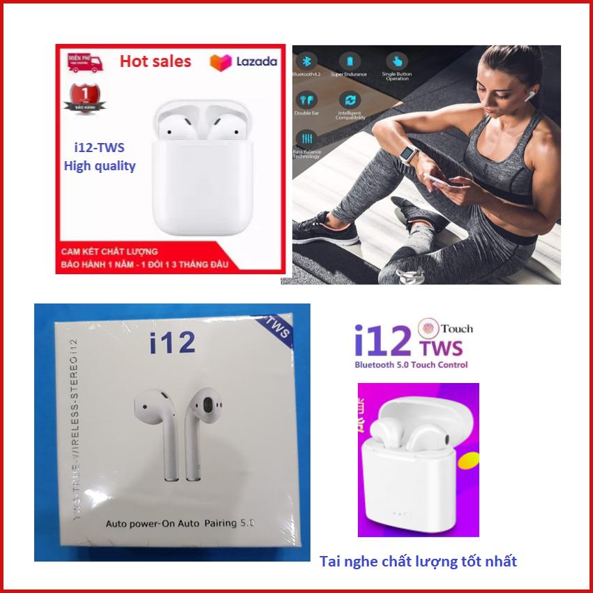 [HCM]Tai nghe bluetooth i12-TWS sản phẩm cải tiến từ tai nghe bluetooth i12 cho chất lượng âm thích tốt hơn kết nối nhạy hơn tai nghe bluetooth không dây thương hiệu  RoSH nổi tiếng với nhiều sản phẩm tai nghe chất lượng cao