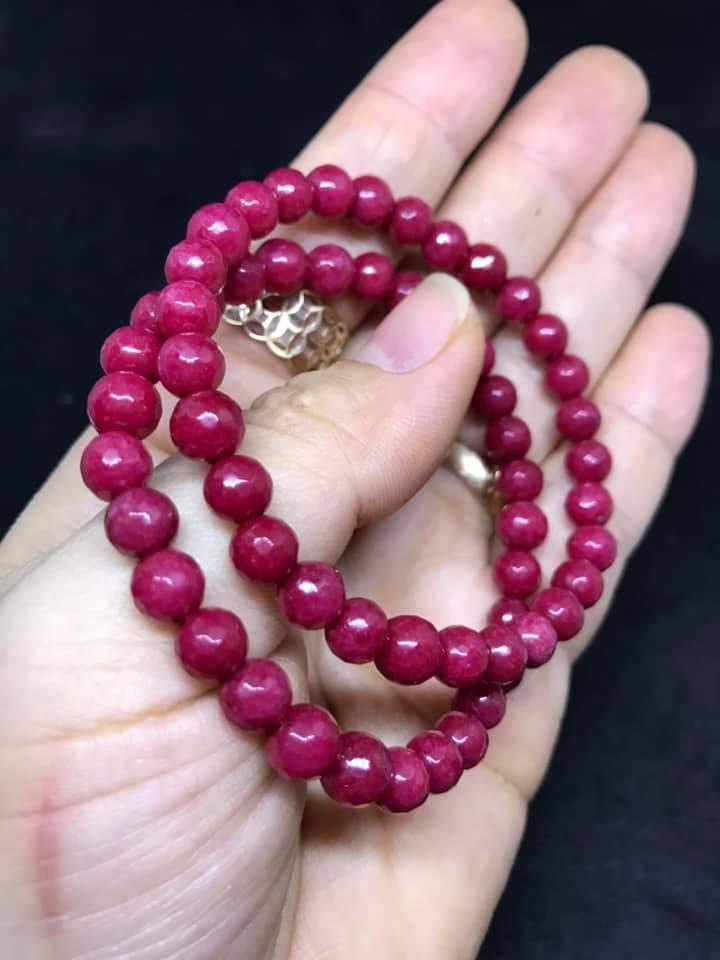 [HCM]COMBO 2 VÒNG TAY ĐÁ HỒNG RUBY 6LY MÀI GIÁC