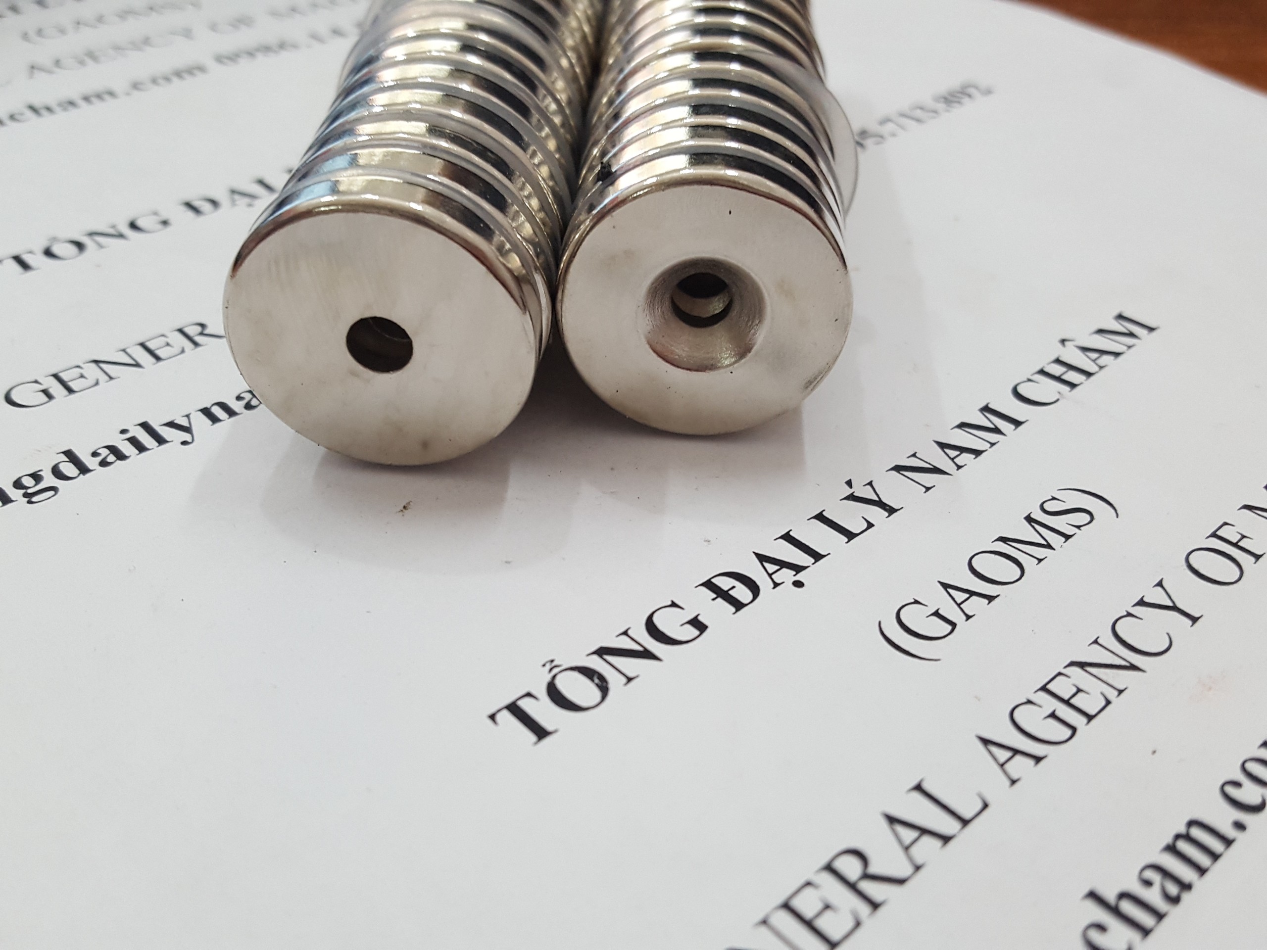 5 viên nam châm bắt vít 25x5 lỗ 5mm