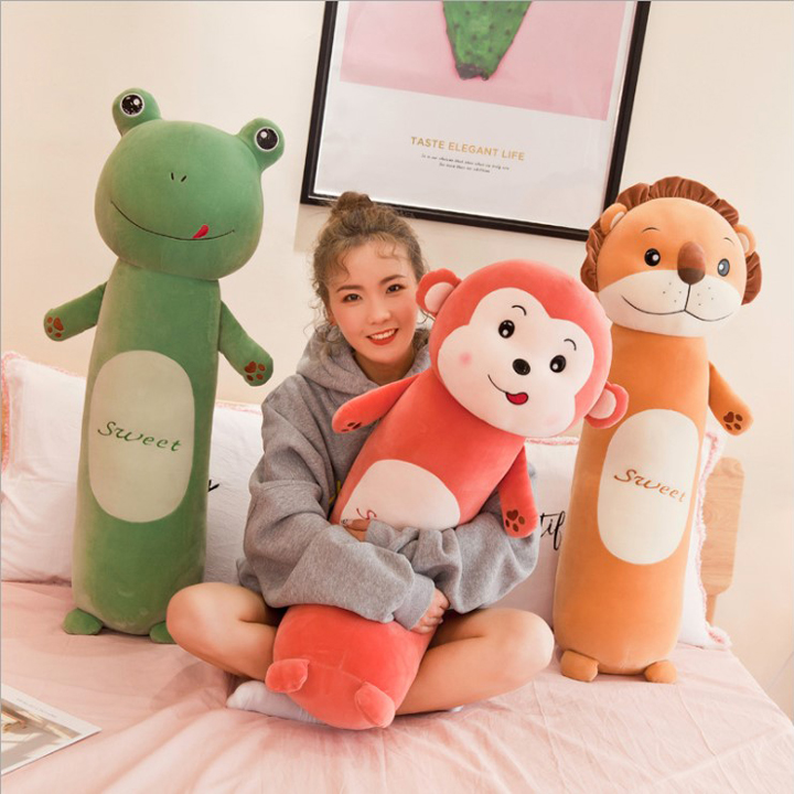 [HCM]Gối Ôm Thỏ Sư Tử Khỉ Ếch Siêu Mềm Cho Em Bé (2 Size)