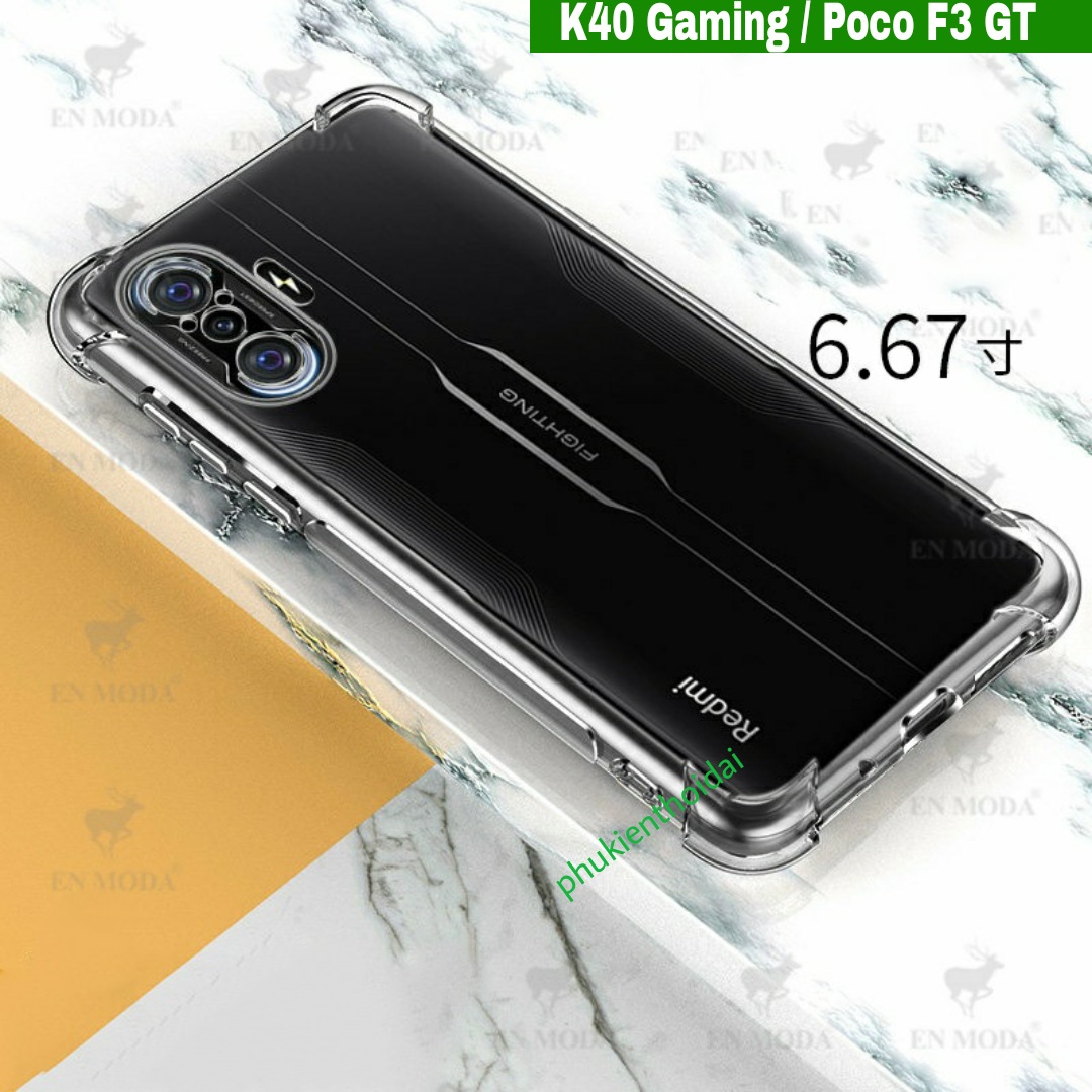 Ốp lưng Redmi K40 Gaming / Poco F3 GT / K40s / K50 Gaming dẻo trong suốt lồi 4 góc cao cấp lâu ố vàng