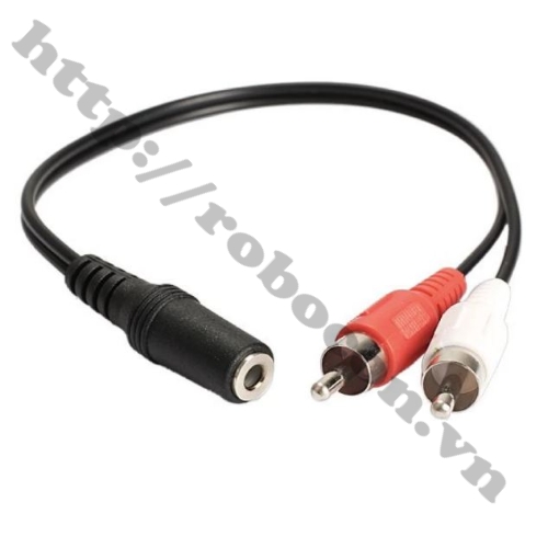 Cáp đầu jack 3.5mm cái ra 2 đầu hoa sen đực