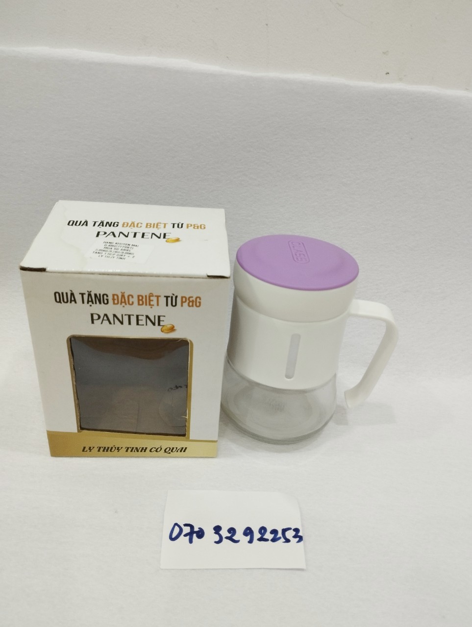 Ly thủy tinh có quai 400ml, ly uống trà đá