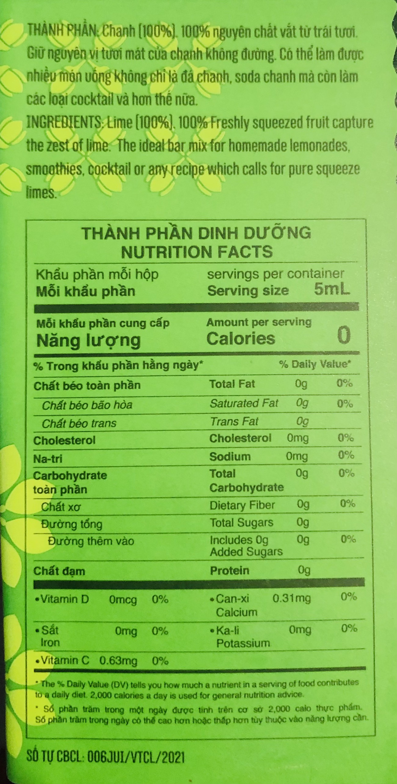 Nước Cốt 100% Chanh Tươi Le Fruit 1L