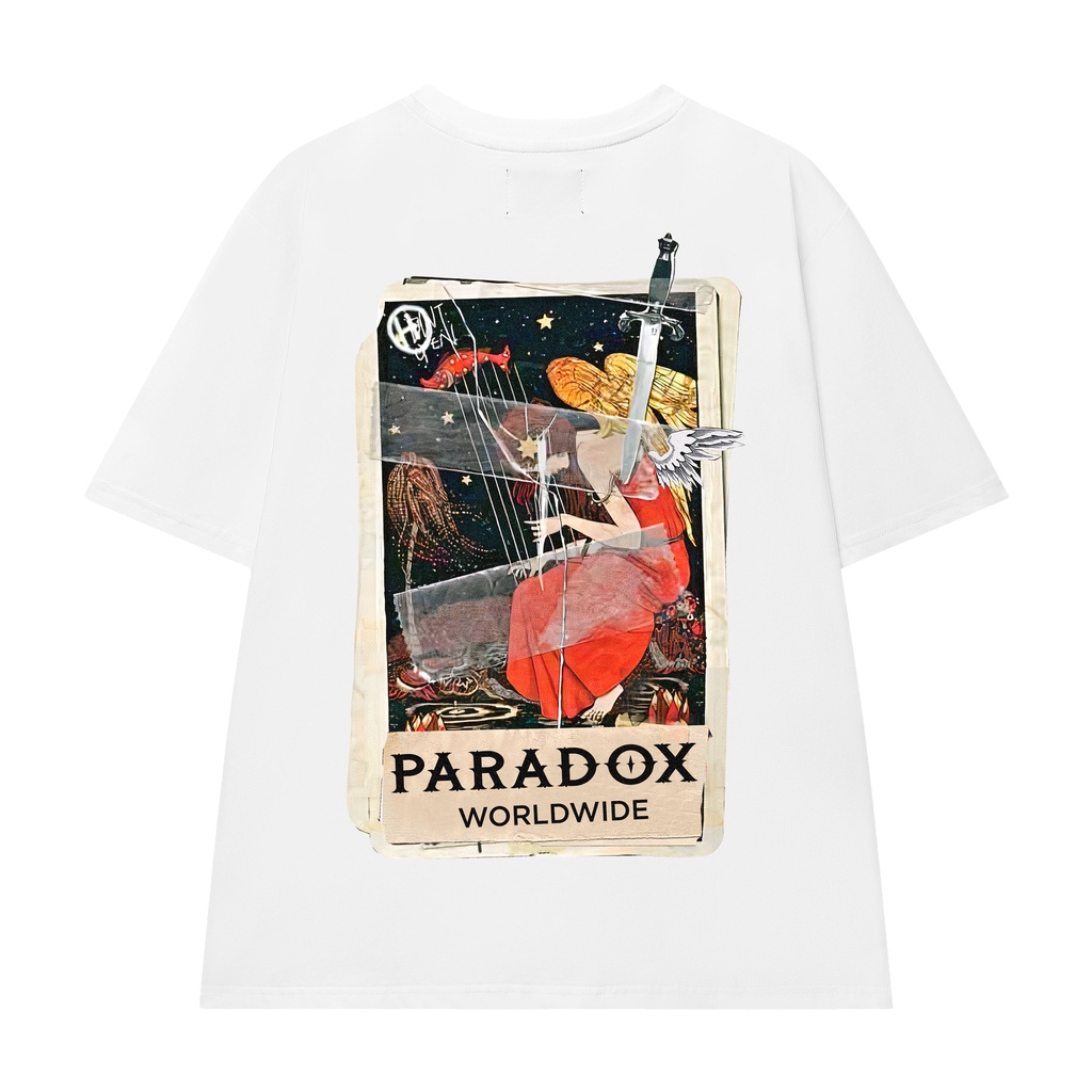 UNISEX.GENZ Áo thun Unisex Paradox tay ngắn hai màu trắng đen