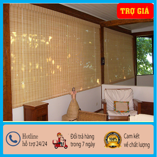 Mành rèm tăm tre trúc treo cửa sổ làm theo các kích thước hàng đẹp