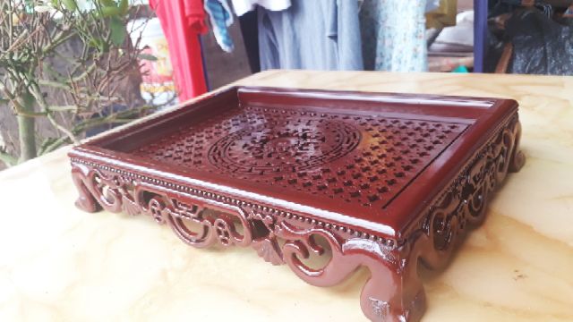 Khay Ấm Chén Nhựa Giả Gỗ Loại Sịn