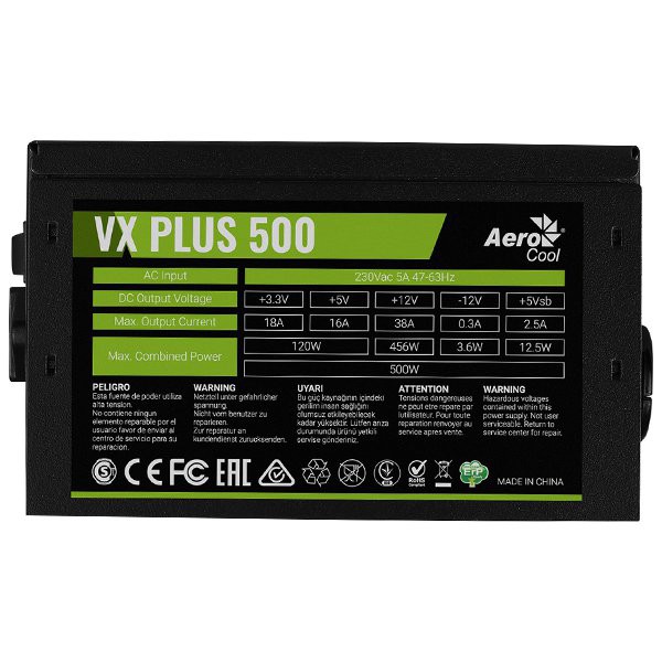 Nguồn Aerocool VX Plus 500W - Hàng Chính Hãng