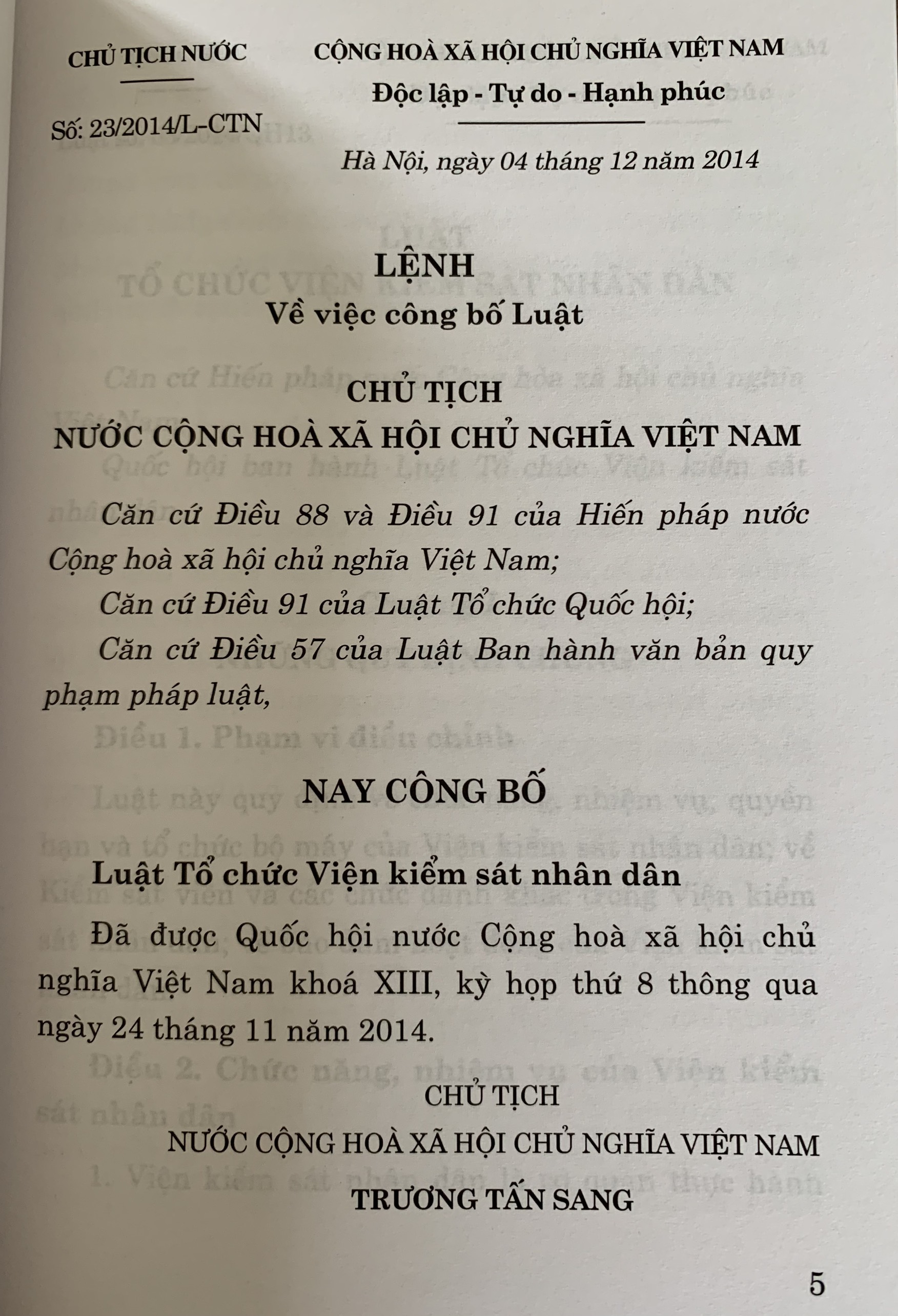 [Nhập RS0822 giảm 30k cho đơn 99k]Luật Tổ Chức Viện Kiểm Sát Nhân Dân (hiện hành)