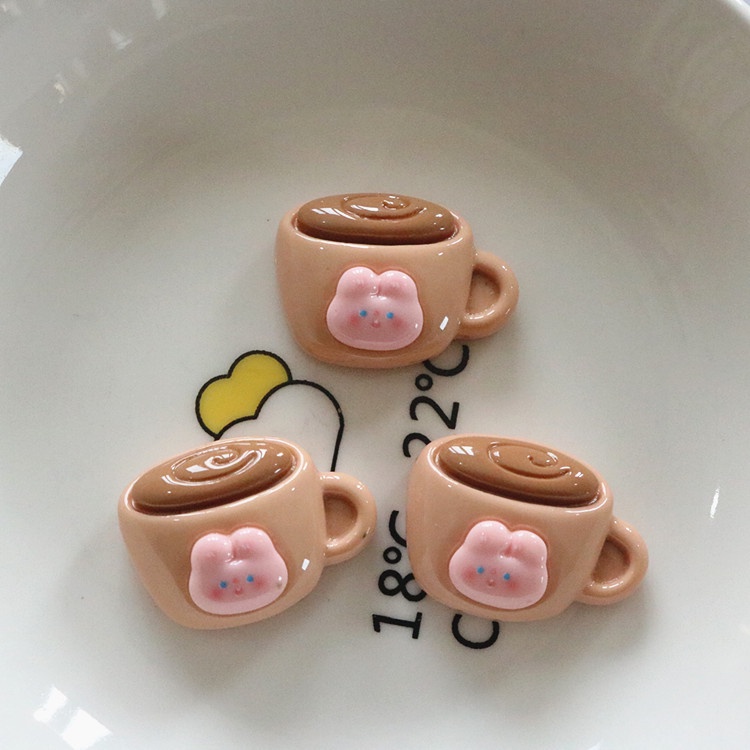 Sticker gắn dép sục Croc hình thỏ trắng thỏ hồng coffee cà rốt và nơ nhựa bóng