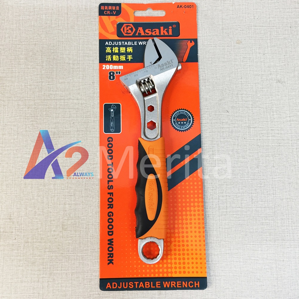 Mỏ lết cao cấp 8inch/200mm asaki ak-0401