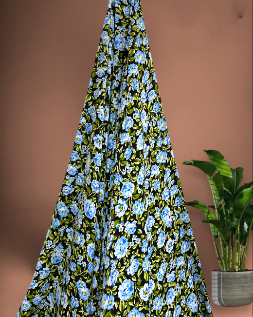 Vải lụa trượt hoa hồng may đầm bộ mặc nhà jumpsuit MS3290