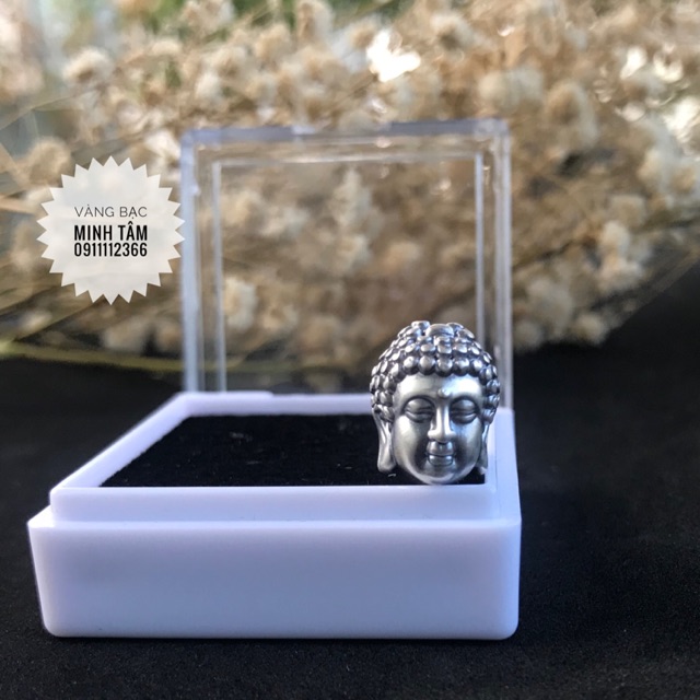 Charm Mặt Phật hai mặt bạc Thái cao cấp