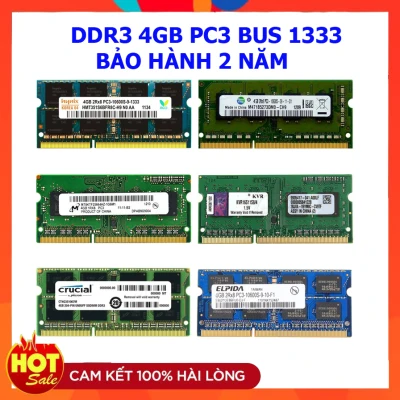 Ram laptop DDR3 4GB Bus 1333 PC3 10600 Samsung Hynix Micron Elpida Kingston...