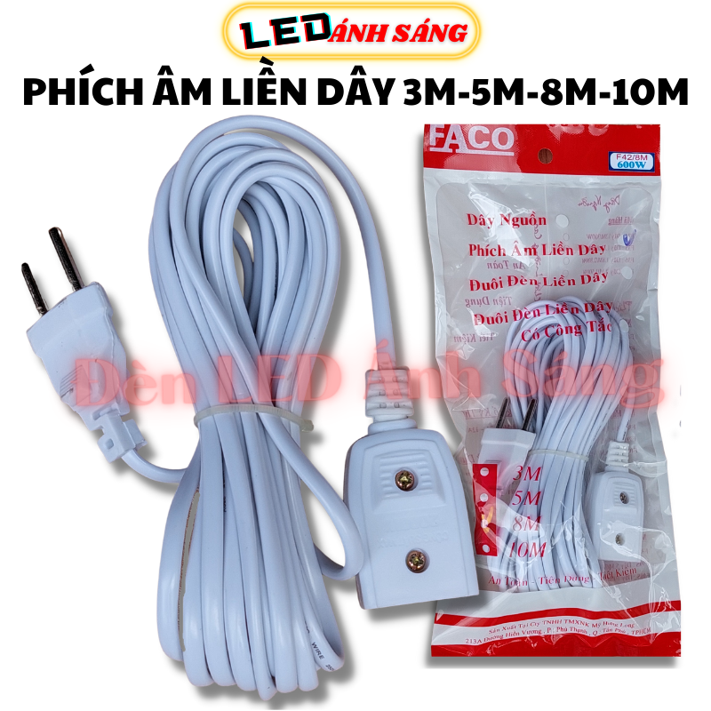Phích âm liền dây Phích nối liền dây 3m 5m 8m 10m 700W