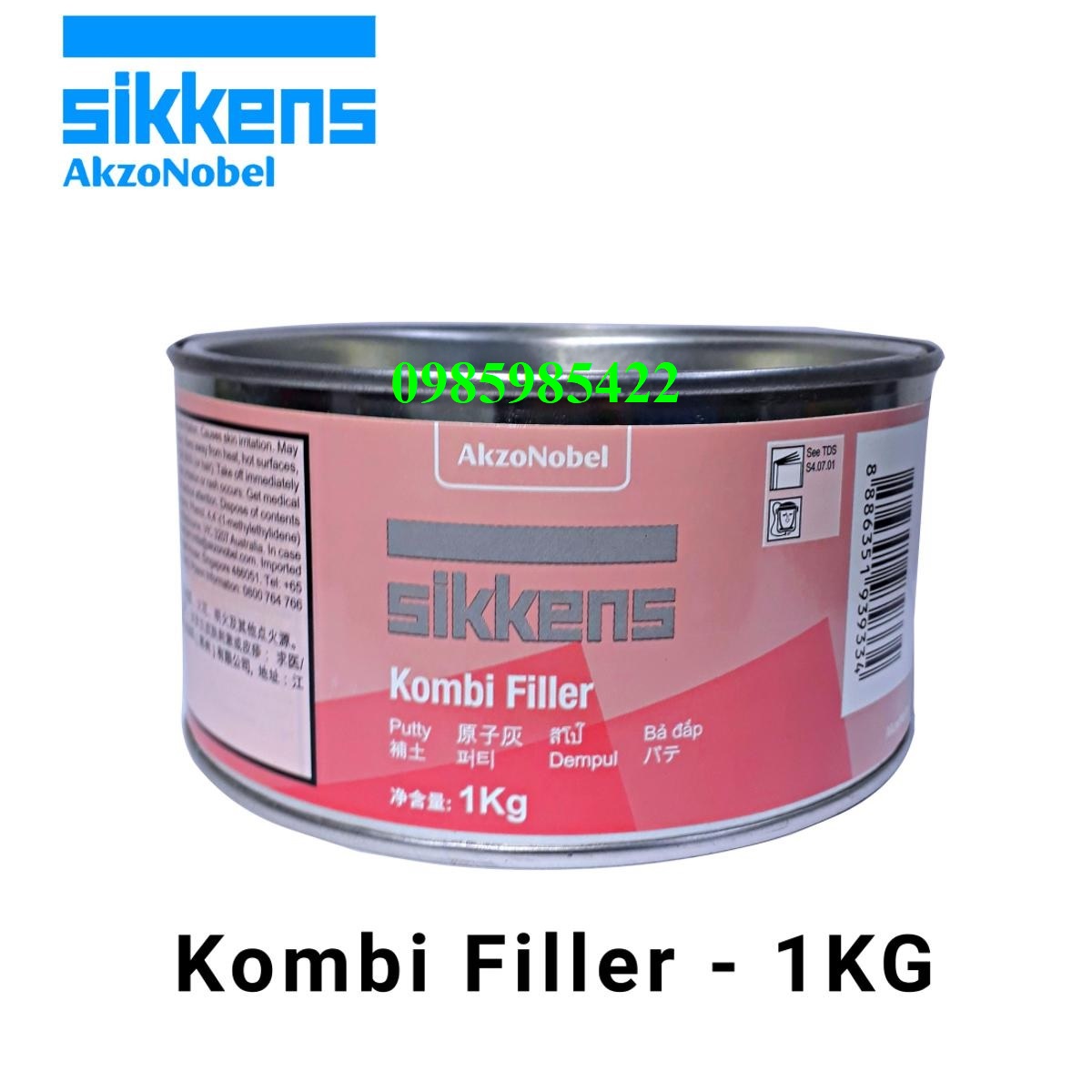 Bả Matít láng 1K Sikkens Kombi Filler 1Kg, bả láng Sikkens, matit láng Sikkens cho ô tô xe máy SONQUANGPHU422