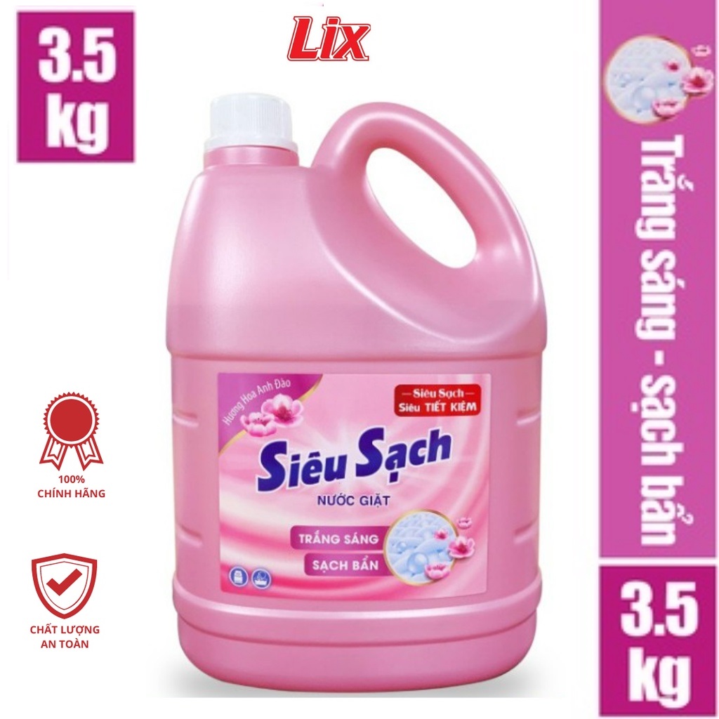 Nước xả vải Lix làm mềm vải Lix soft 3.6 lít hương Hoa Hồng Lixco Việt Nam ( MÀU HỒNG)