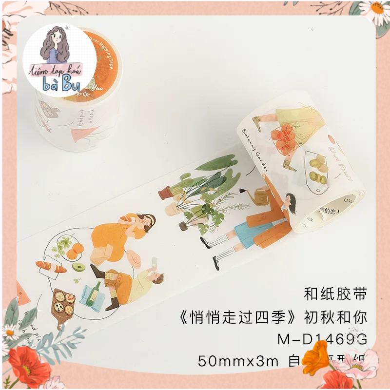 Một chu kì washi tape chủ đề cuộc sống thiếu nữ dễ thương dùng để trang trí 35cm