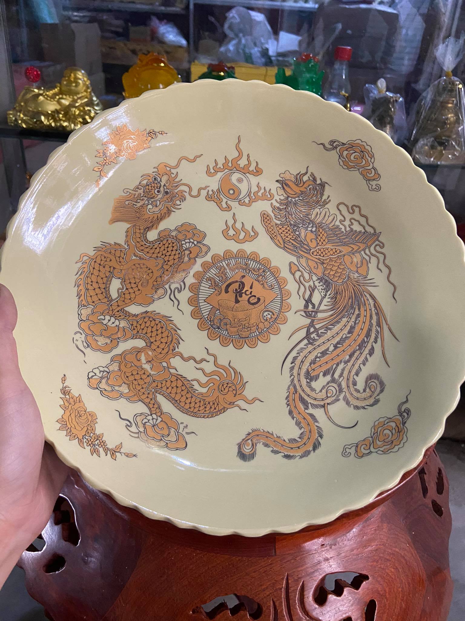 Mâm bồng vàng Bát tràng