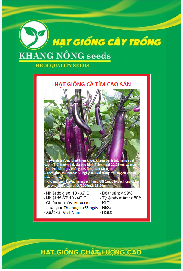 Hạt giống cà tím cao sản f1 - gói 2gram