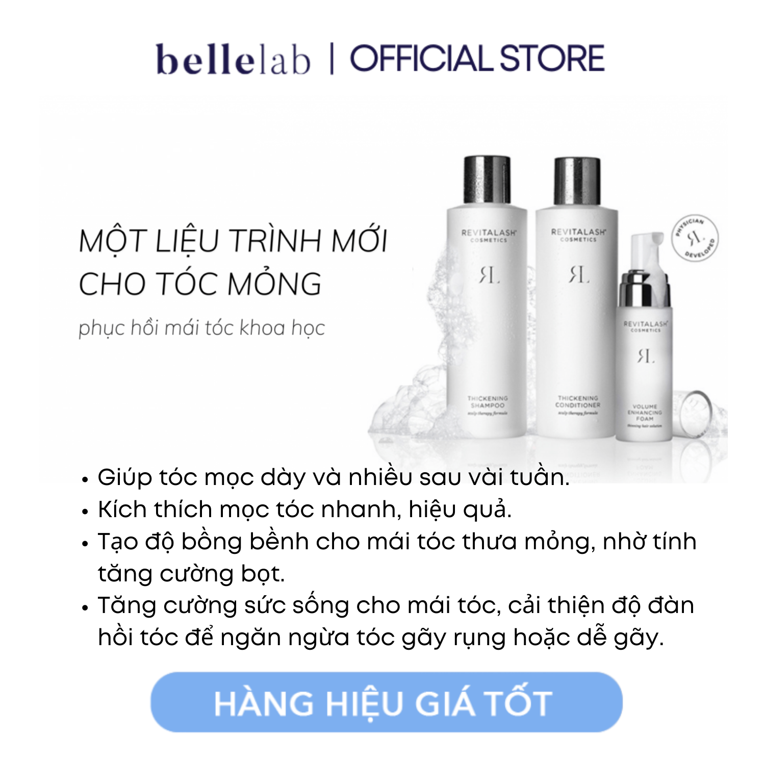 [CHÍNH HÃNG - CÓ SẴN] TINH CHẤT KÍCH THÍCH MỌC TÓC - REVITALASH VOLUME ENHANCING FOAM – 55ML
