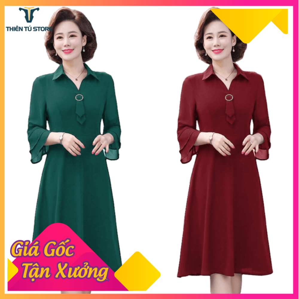 Đầm trung niên sang trọng , đầm dự tiệc trung niên , đầm công sở trung niên chất voan lụa không nhăn , màu sắc hài hòa tươi đẹp , chất liệu voan lụa mát lạnh , dáng chuẩn xinh Mã SP.01353