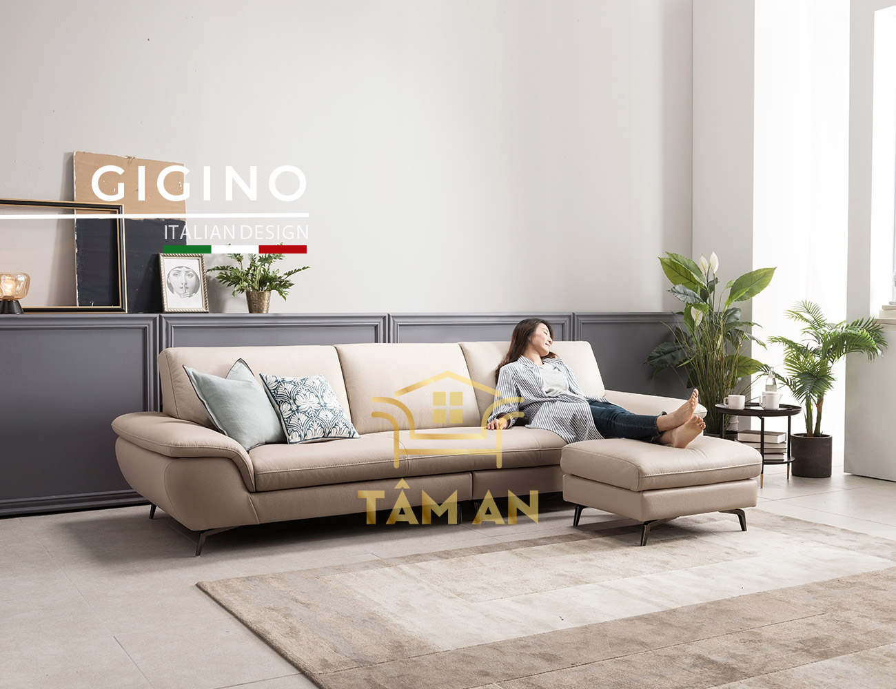 Ghế sofa băng da cao cấp gigino taman nội thất phòng khách tbi-399