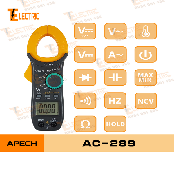 [HCM]Apech AC-289 Ampe kìm đo điện đo dòng điện AC 400A