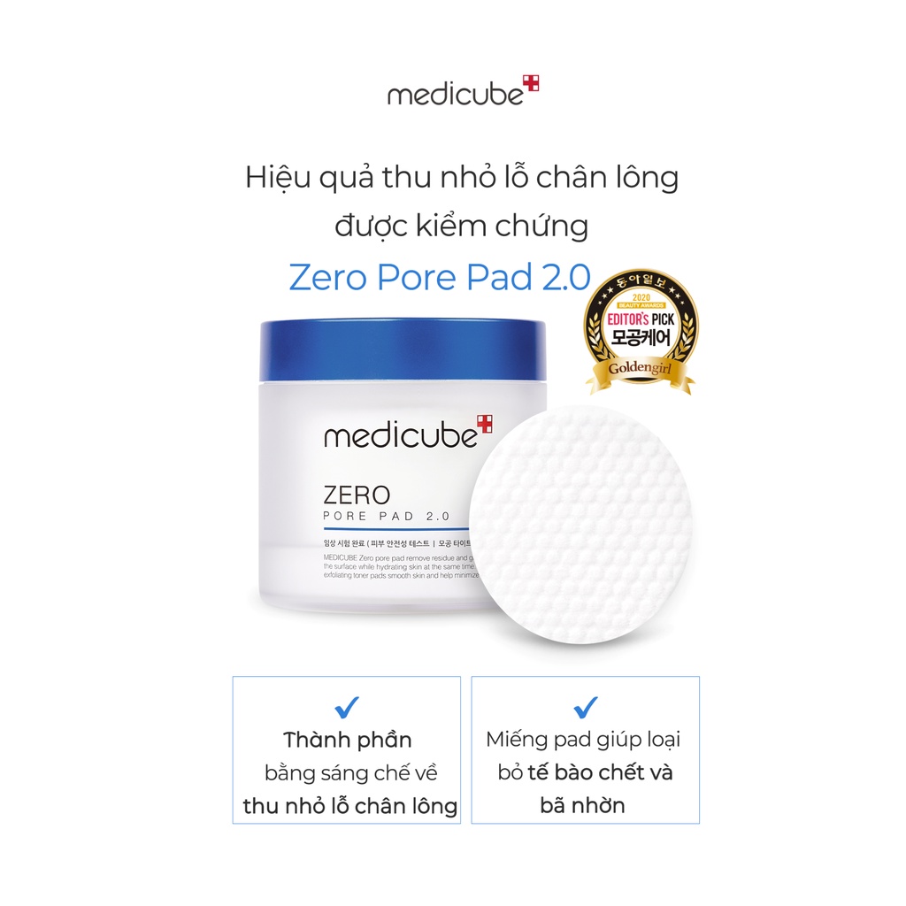Set Medicube Zero thu nhỏ lỗ chân lông 3 bước (Zero Foam + Pore Pad +Pore Serum)