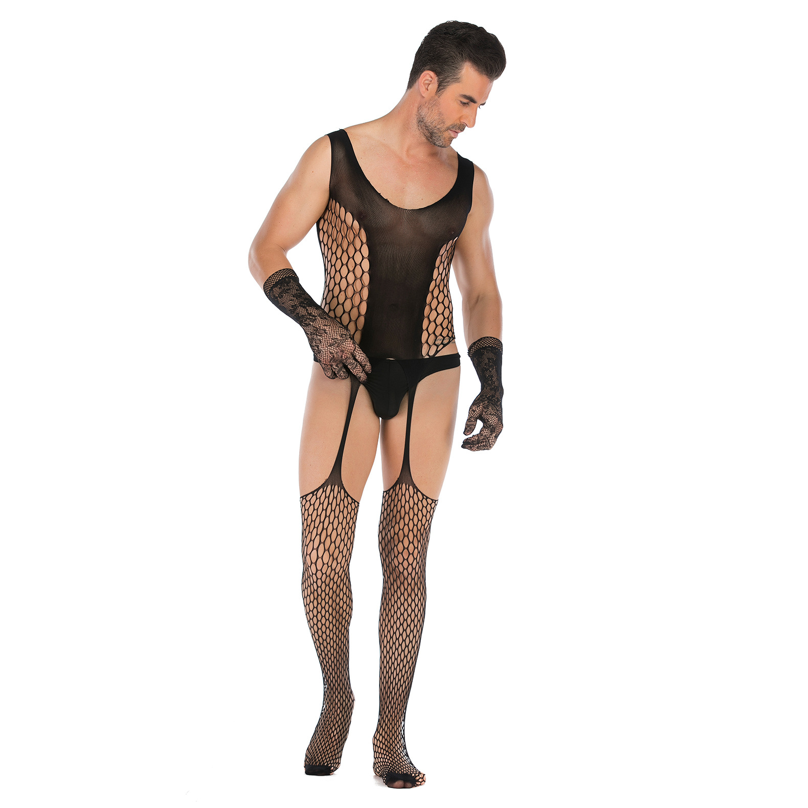 BODYSUIT NAM LƯỚI (QUẦN LIỀN ÁO) - A017 [che tên khi giao]