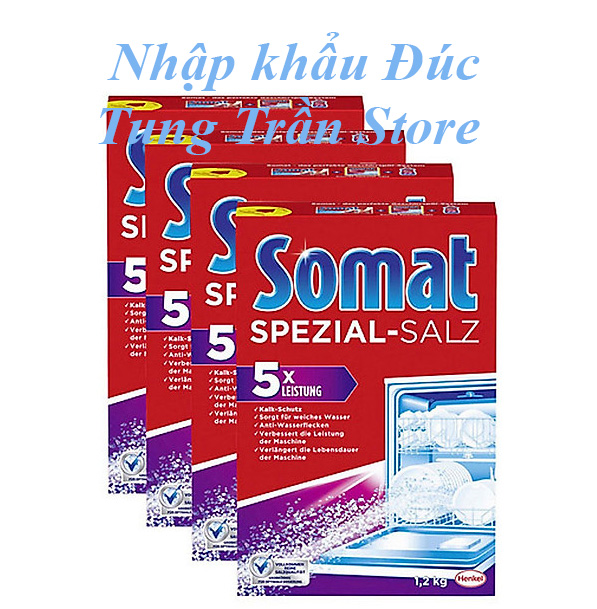 Combo 2 Muối Rửa Ly - Bát Somat Special Salt 1,2 Kg - Đức