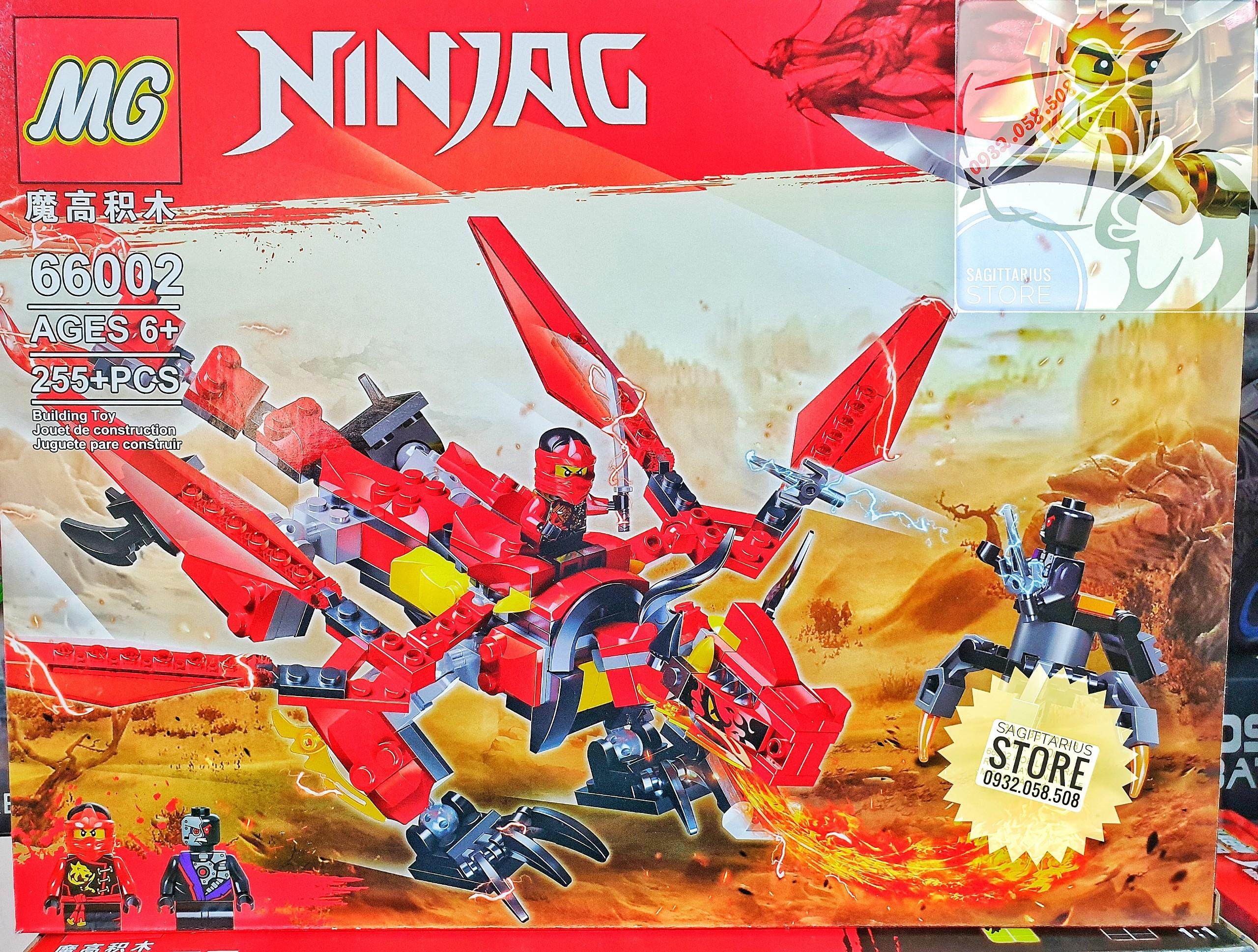 [HCM]Bộ Lego MG Lắp Ráp Rồng Bay NinjaG 66002 ( Đỏ - 255 Mảnh )