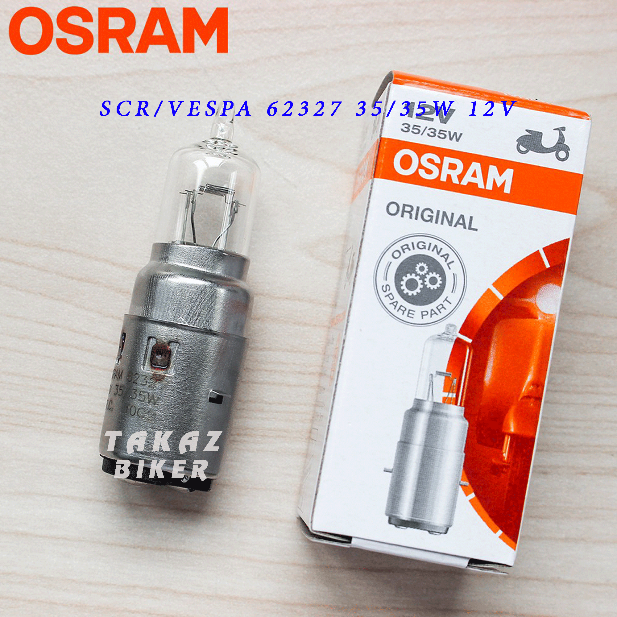 Bóng đèn Osram Halogen trước xe máy dùng cho xe SCR - Vespa piaggo