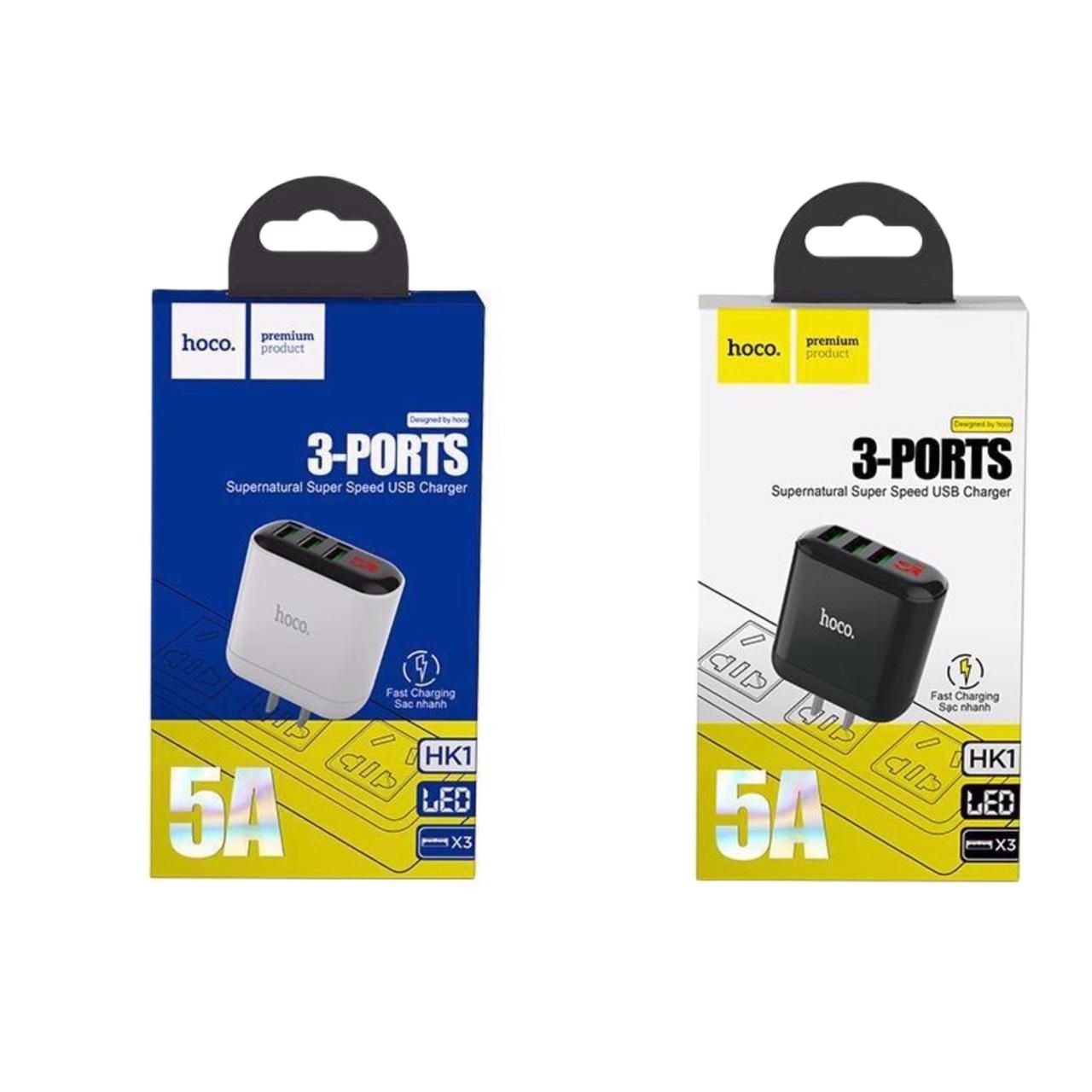 CÓC SẠC HOCO HK1 3 CỔNG USB CHÍNH HÃNG