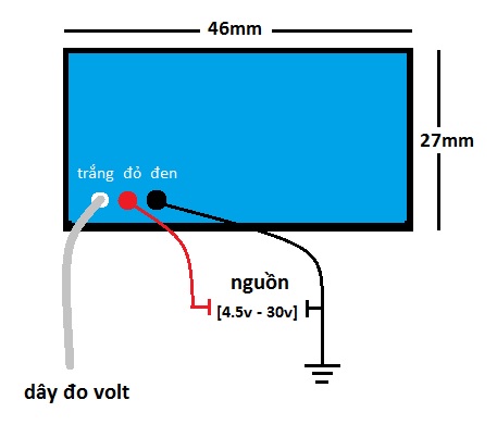 Đồng hồ đo volt DC Led 7 đoạn 0.56"
