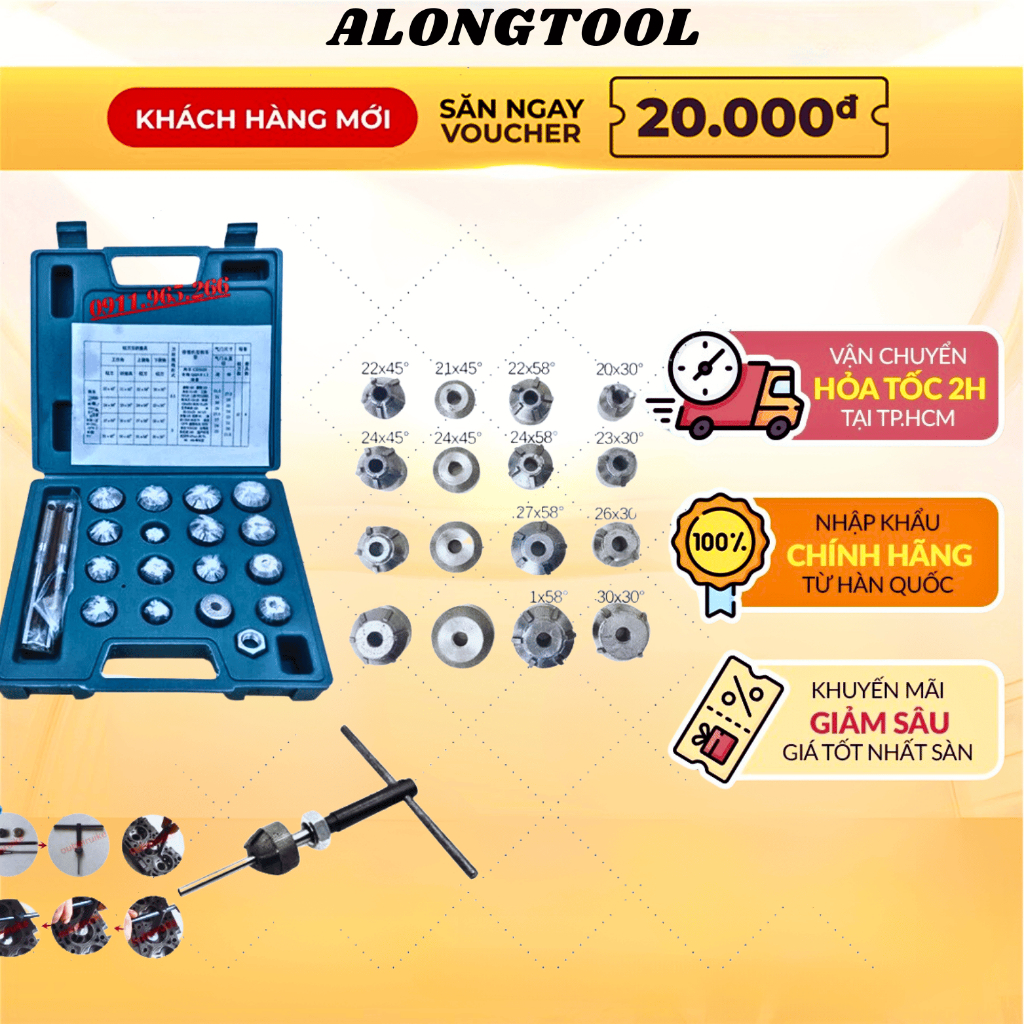 Bộ dụng cụ làm miệng nấm supap xe máy alongtool