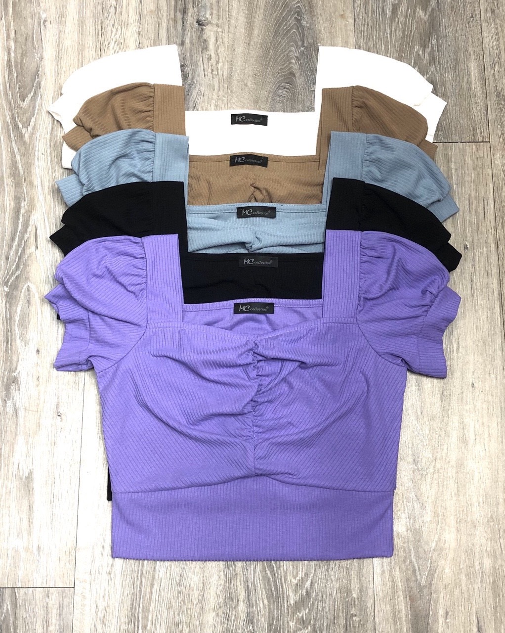 Áo croptop thun tăm cotton