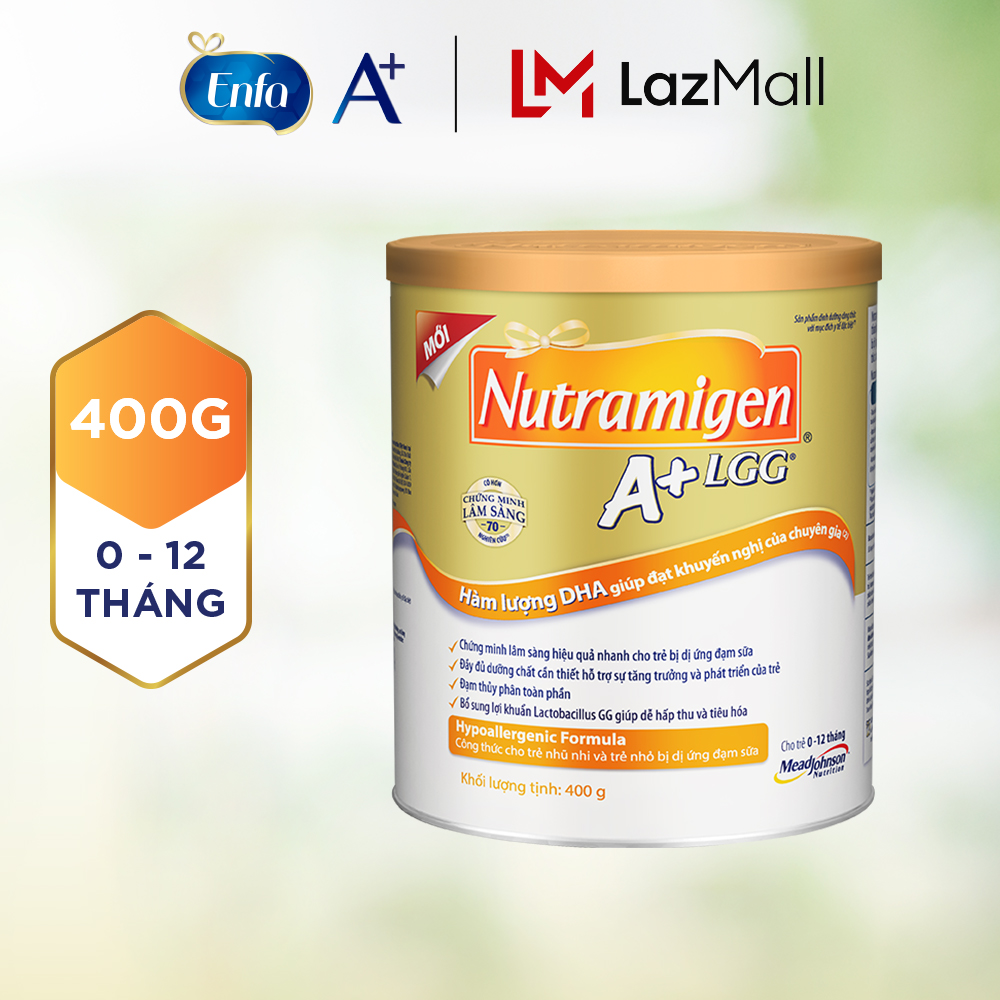[Dành cho trẻ dị ứng đạm sữa bò] Sữa bột Nutramigen A+ 400g cho trẻ từ 0-12 tháng