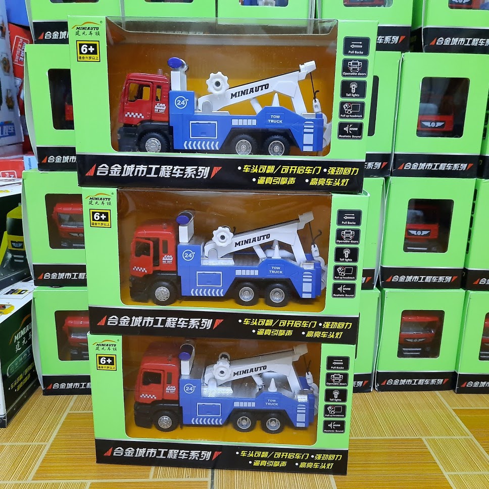 Đồ chơi mô hình xe ô tô cứu hộ bằng hợp kim nhựa có âm thanh và đèn  tỉ lệ 1:50 xe mở được cửa