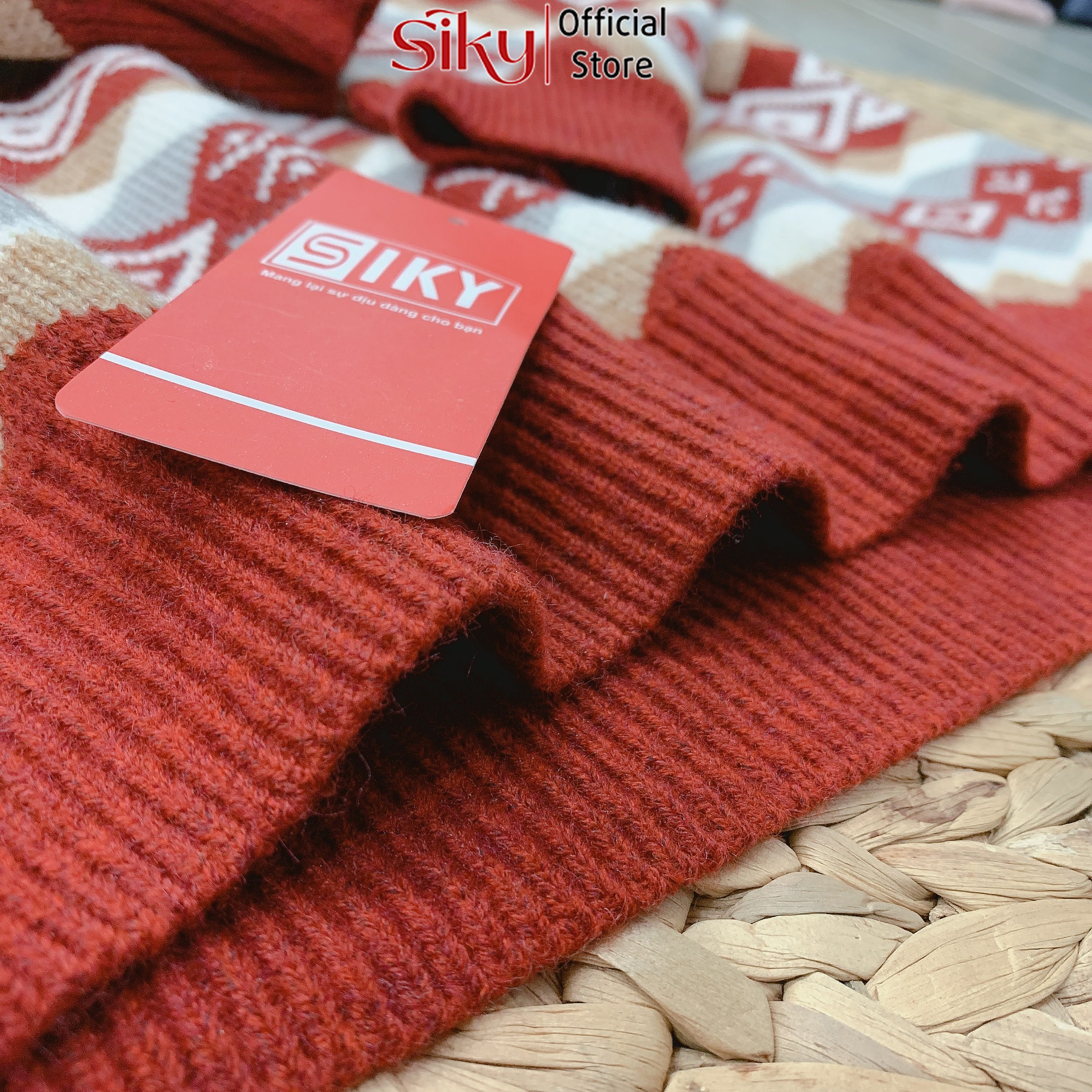 Áo len noel nữ SIKY - len giáng sinh họa tiết boho - AL08